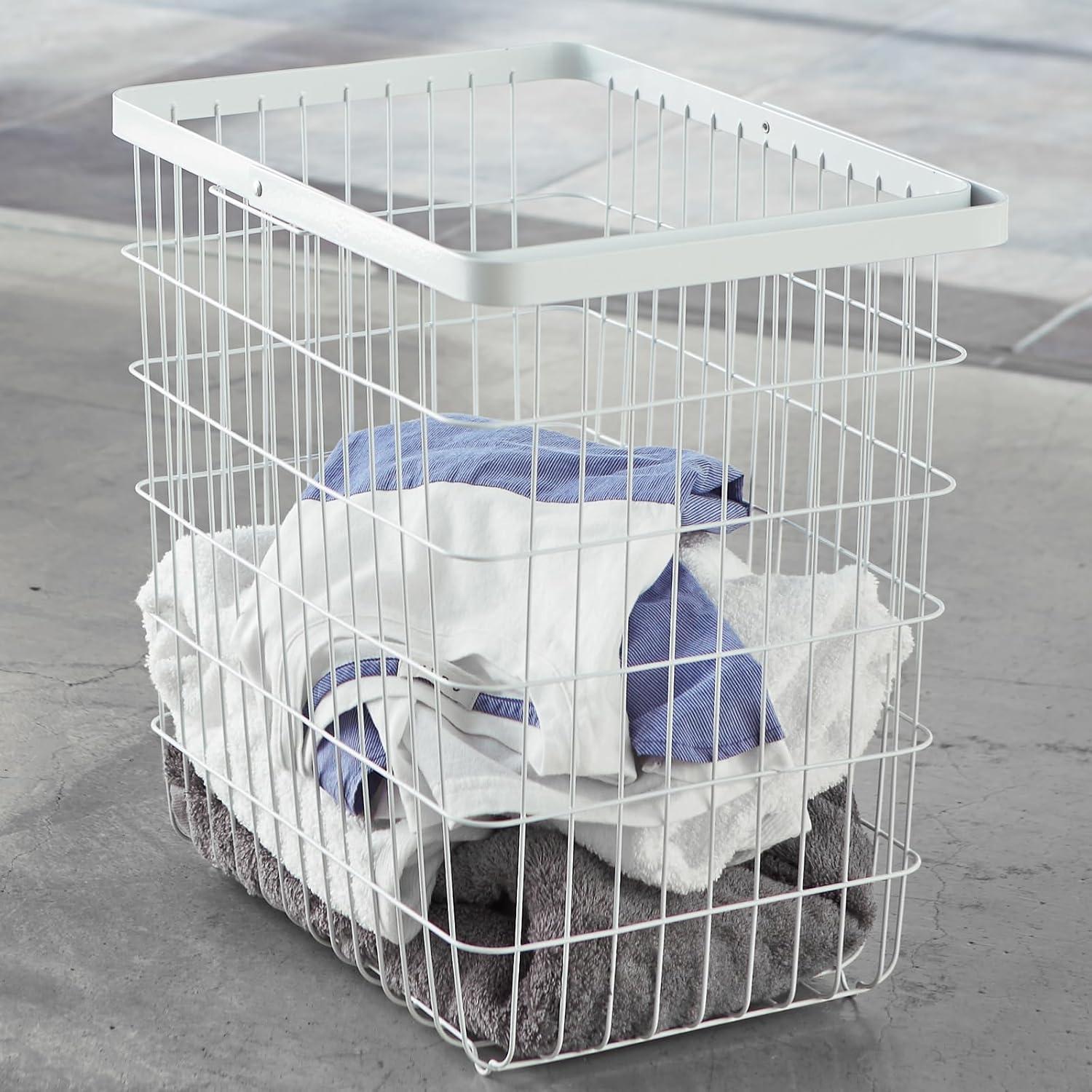 Yamazaki Home Yamazaki Home Laundry Basket, Storage Hamper, Large, Steel, Large, 8.75 gallons, 33 liters