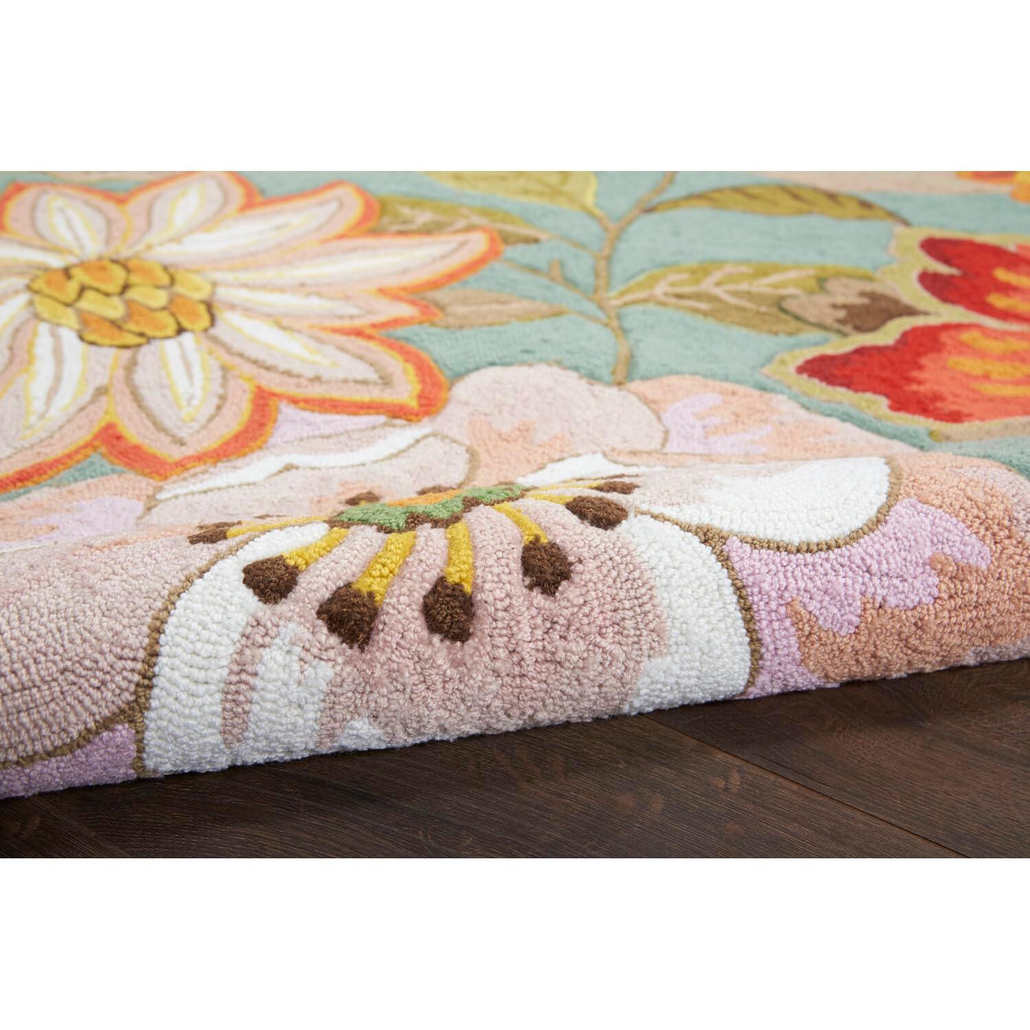 Nourison Fantasy FA18 Aqua Area Rug 5' x 7'6"