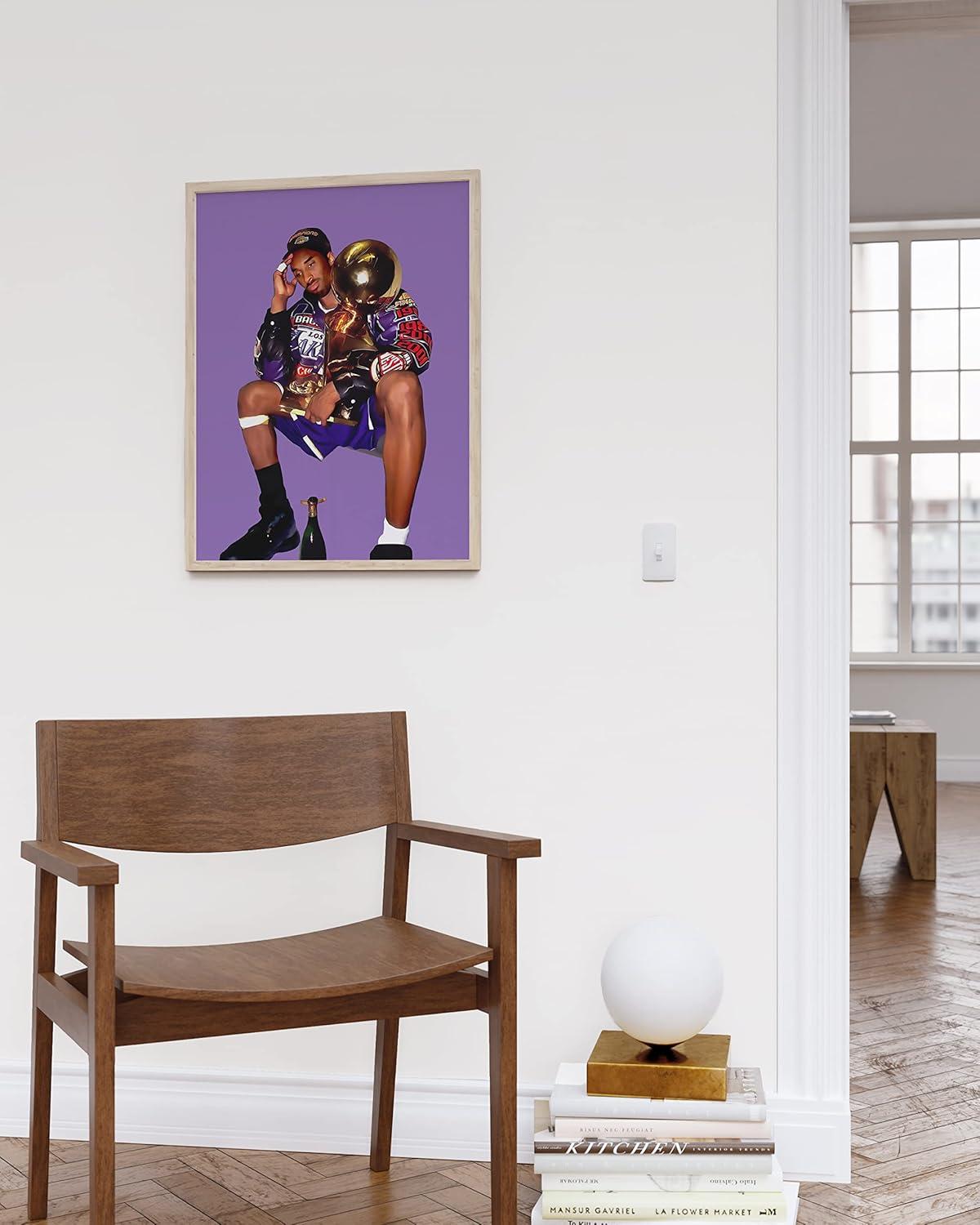 HAUS AND HUES Kobe Bryant Wall Art Kobe Art Kobe Print, Black Mamba Poster, Lakers Wall Art, Basketball Poster, NBA Posters, Lakers Posters (Unframed 12" X 16")