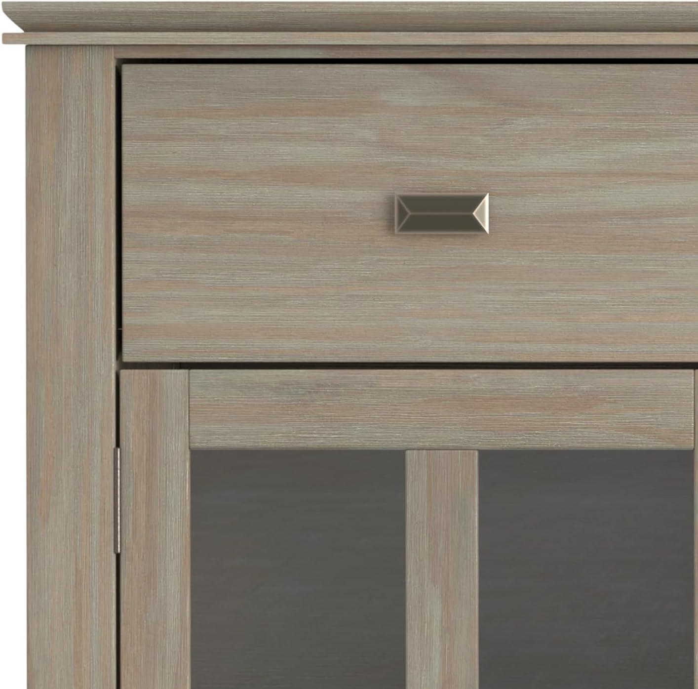 Simpli Home Artisan Solid Wood Sideboard Buffet In Distressed Grey