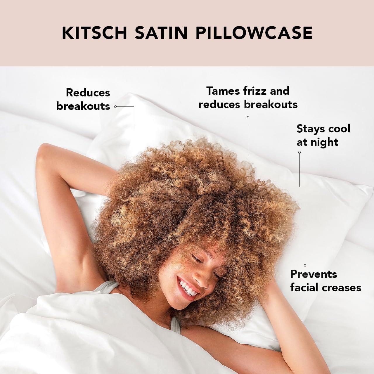 Kitsch Satin Pillowcase, Modern, 600 Thread Count, Standard, 1 Count