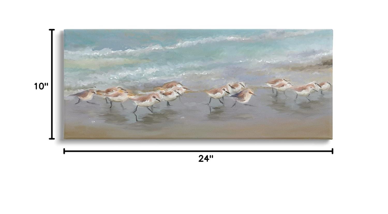 Stupell Industries " Sandpiper Flock Shoreline Splashing " by Rick Novak Painting Print