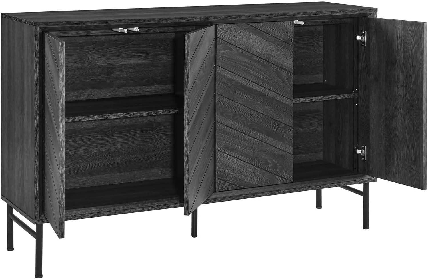 Modway Harper Chevron Sideboard in Black