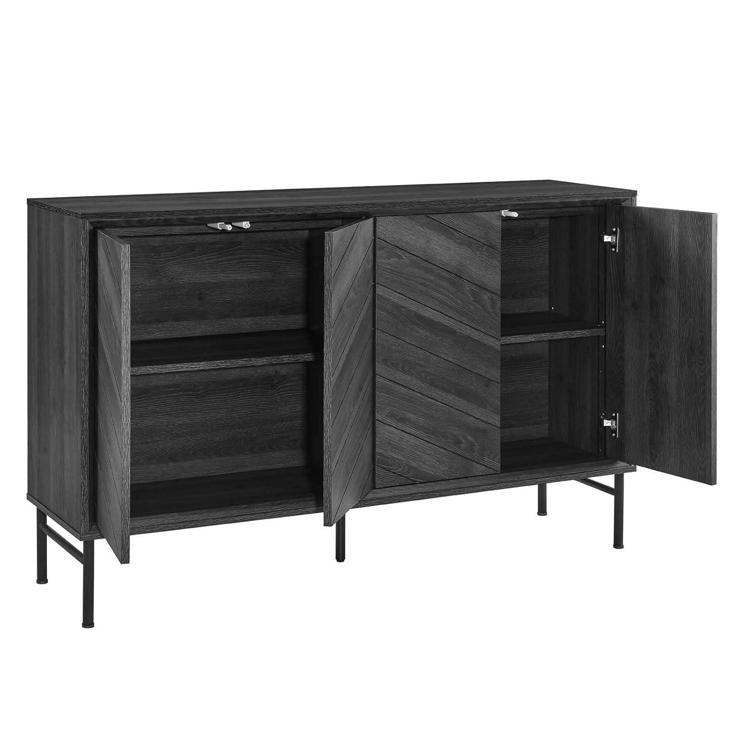 Modway Harper Chevron Sideboard in Black