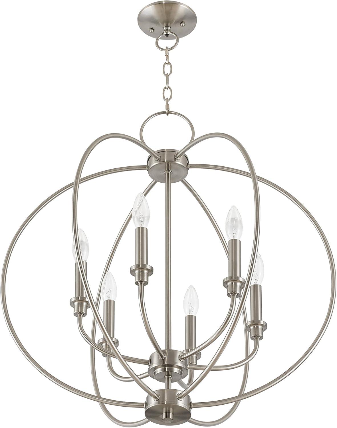 Livex Lighting Milania 6 - Light Chandelier in  Brushed Nickel