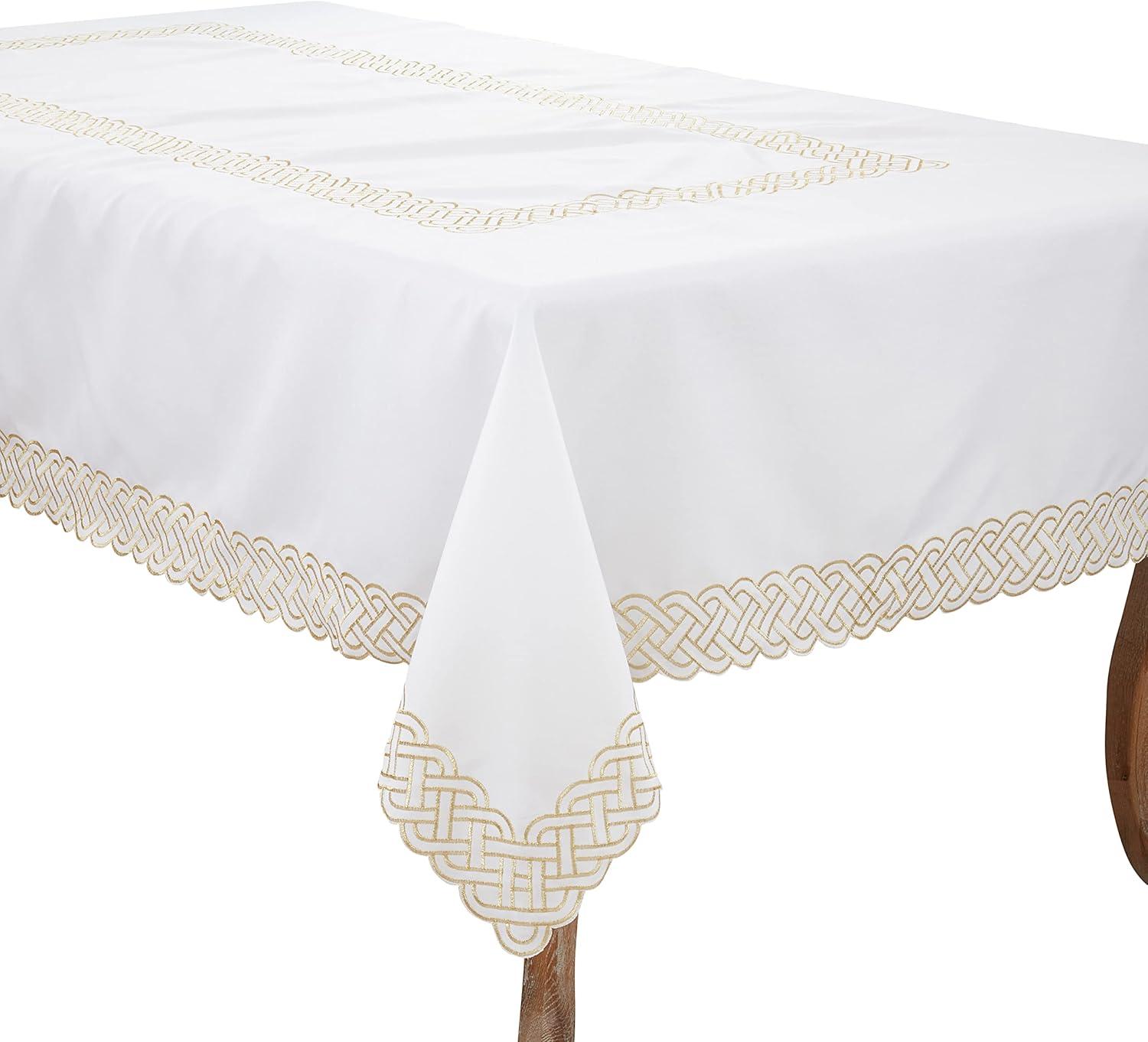 Saro Tablecloth With Braid Embroidery
