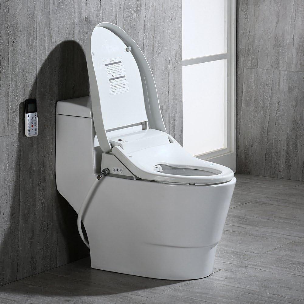 WOODBRIDGE Luxury, Elongated One Piece Advanced Bidet, Smart Toilet Seat with Temperature Controlled Wash Functions and Air Dryer, T-0008, 31 x 18 x 28 inches, Toilet & Bidet