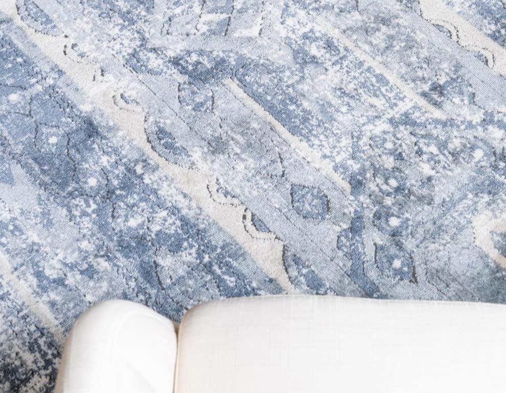 Unique Loom Portland Collection Area Rug - Depoe (6' 1" x 9' Rectangle Blue/Beige)