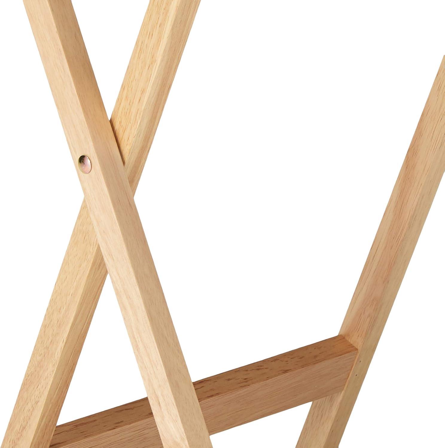 2pc Alex Snack Table Set Natural - Winsome: Solid Wood, Foldable, No Assembly Required