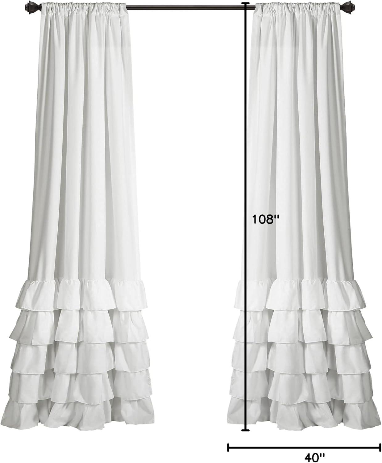 Lush Decor Allison Ruffle Polyester Semi Sheer Curtain Pair (Set of 2)