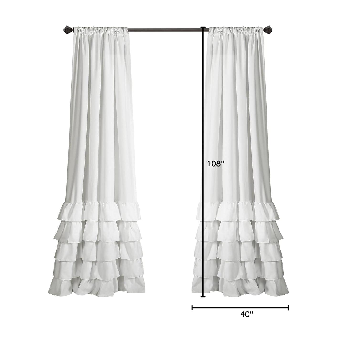 Lush Decor Allison Ruffle Polyester Semi Sheer Curtain Pair (Set of 2)