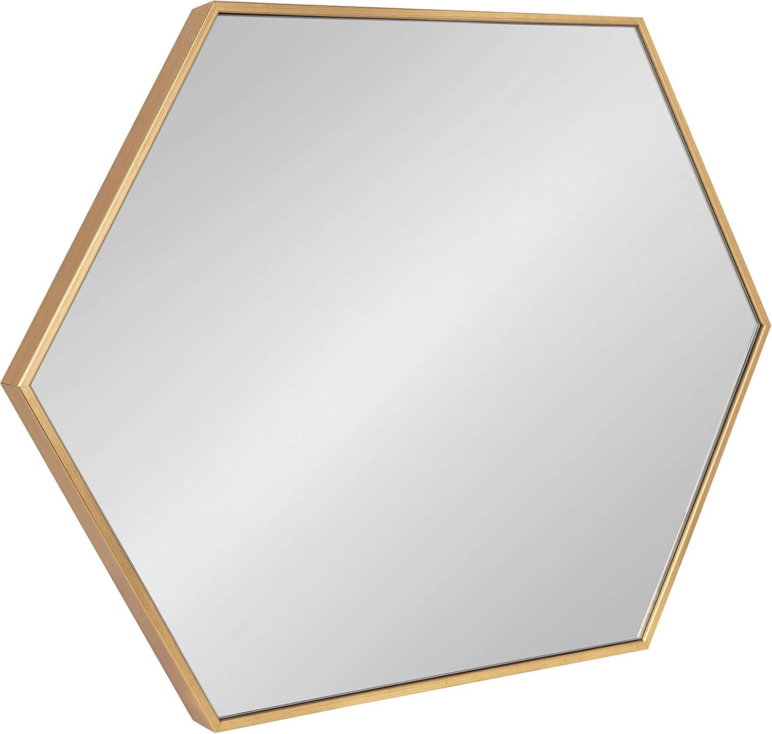 22" x 31" Rhodes Hexagon Wall Mirror Gold - Kate & Laurel All Things Decor