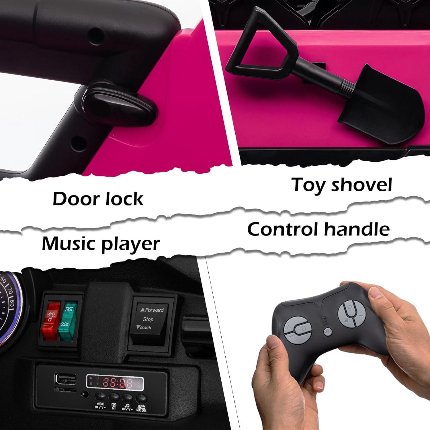 Ancheer 24V Real 2 Seater Ride On Toys Electric SUV Jeep Car With Remote Control,2WD/4WD Switchable, 4X100W Motor, Bluetooth, Music, USB, Lights