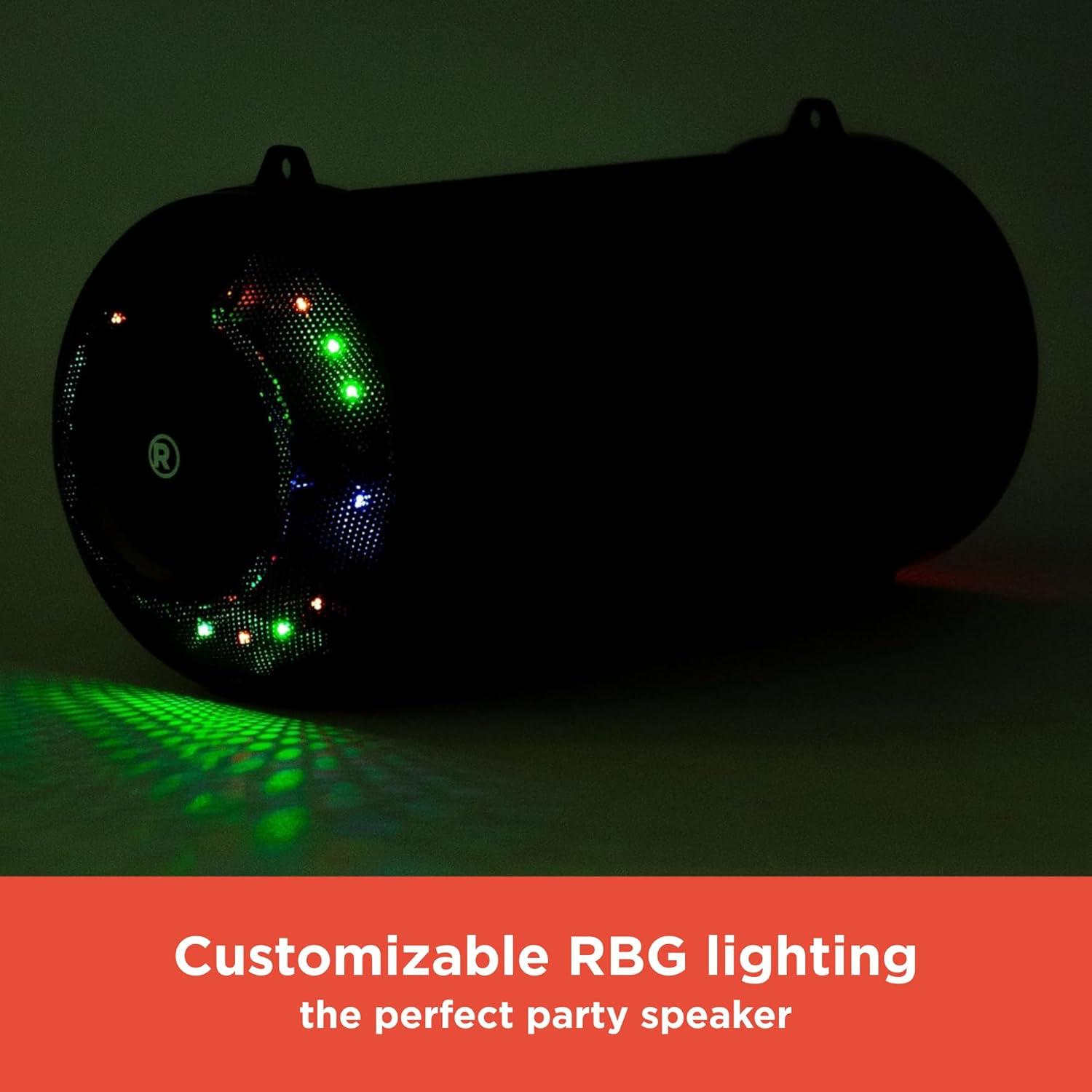 Black Portable Bluetooth Outdoor Speaker with Carrying Strap