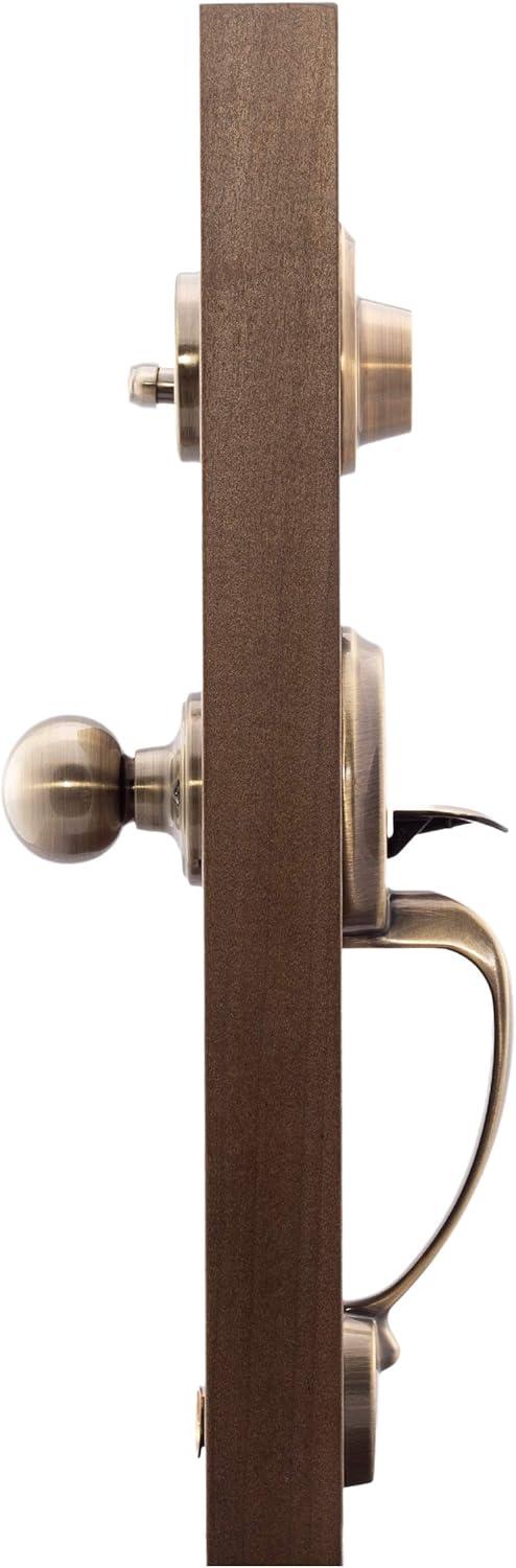 Copper Creek CZ2610xBK-AB Copper Creek Handleset with Single Cylinder Deadbolt and Door Knob and Colonial Rosette