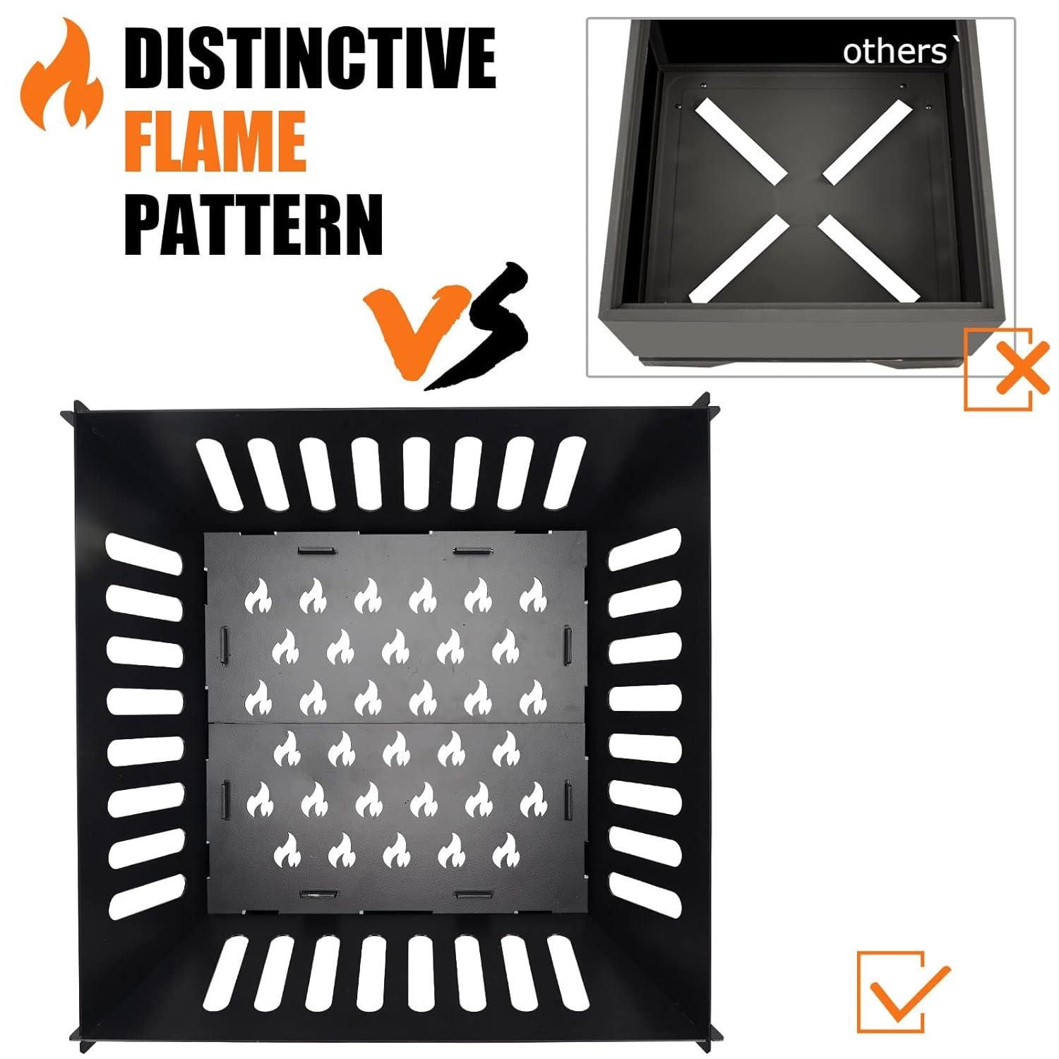 Portable Plug Fire Pit, 15.8 Inch Collapsible Firepits for Outside Wood Burning, Folding Outdoor Indoor Accessories for BBQ Camping Travel or Picnic, Foldable Fire Pits Bonfire of Backyard Patio