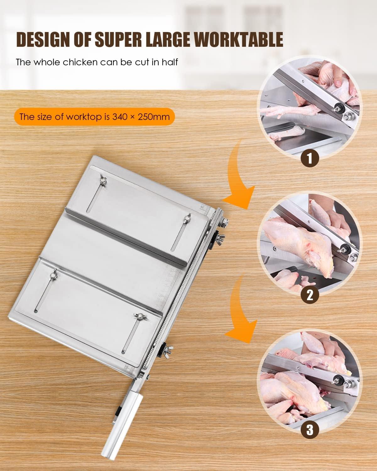 CGOLDENWALL Upgraded Manual Ribs Meat Chopper Slicer Stainless Steel Small Bone Meat Cutter Beef Mutton Household Vegetable Food Slicer Slicing Machine for Home Cooking