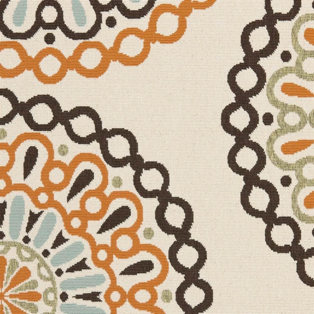 Veranda VER092 Power Loomed Indoor/Outdoor Area Rug - Cream/Terracotta - 4'x5'7" - Safavieh