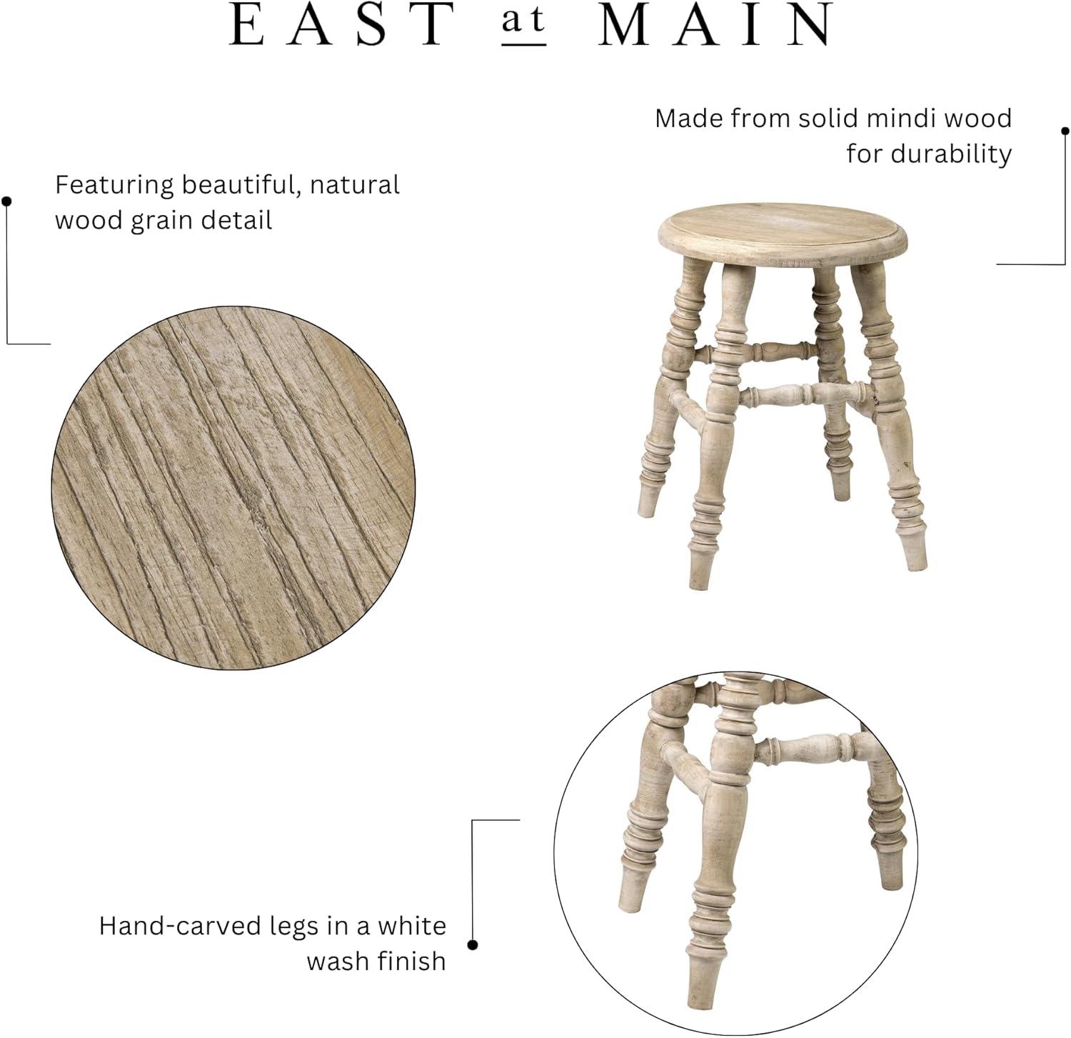 East at Main Promenade Adult Backless Bar Stool - Set of 1, Off-White