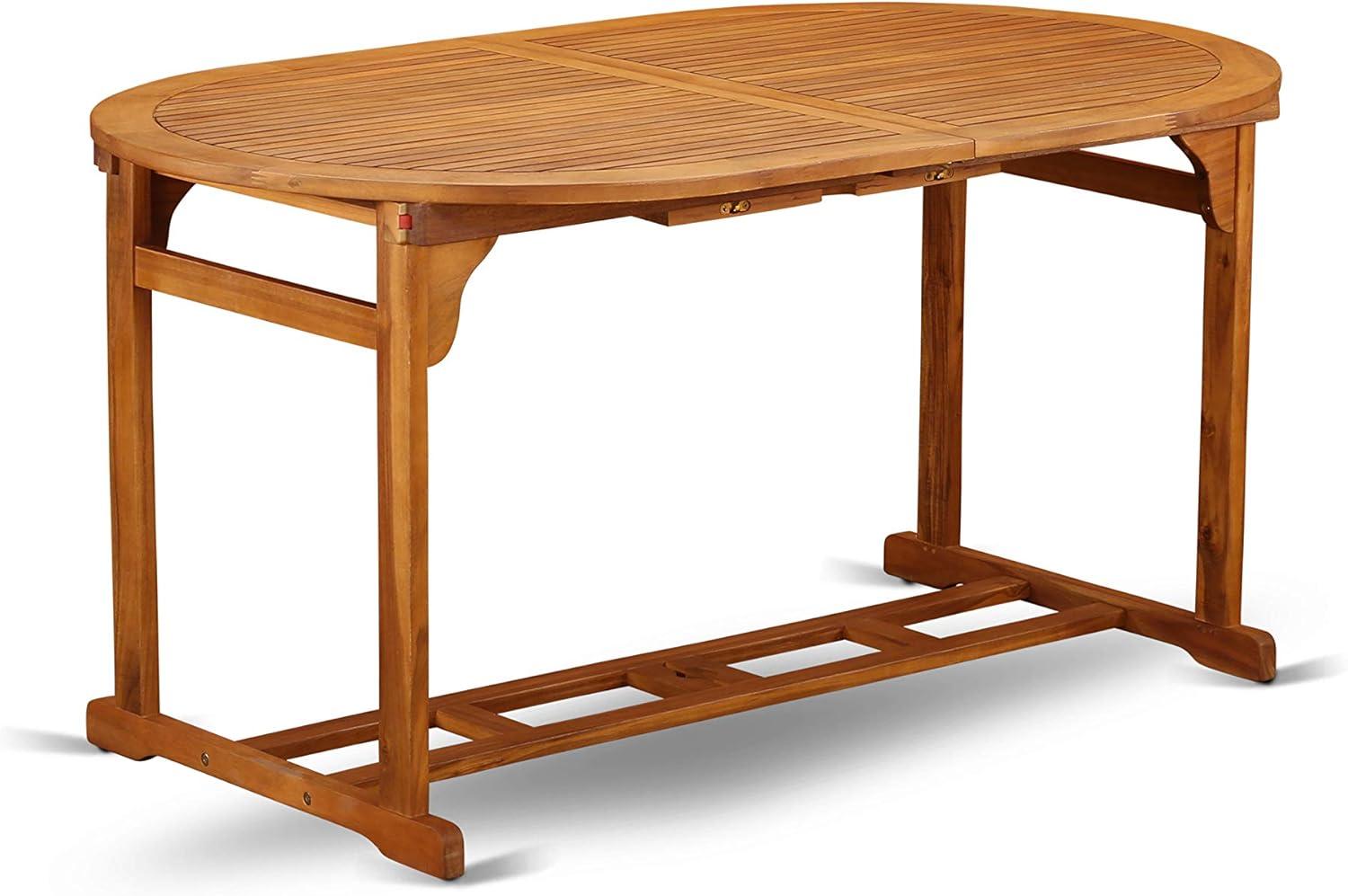 East West Furniture Wooden Patio Set Natural Oil, BSBS9CANA