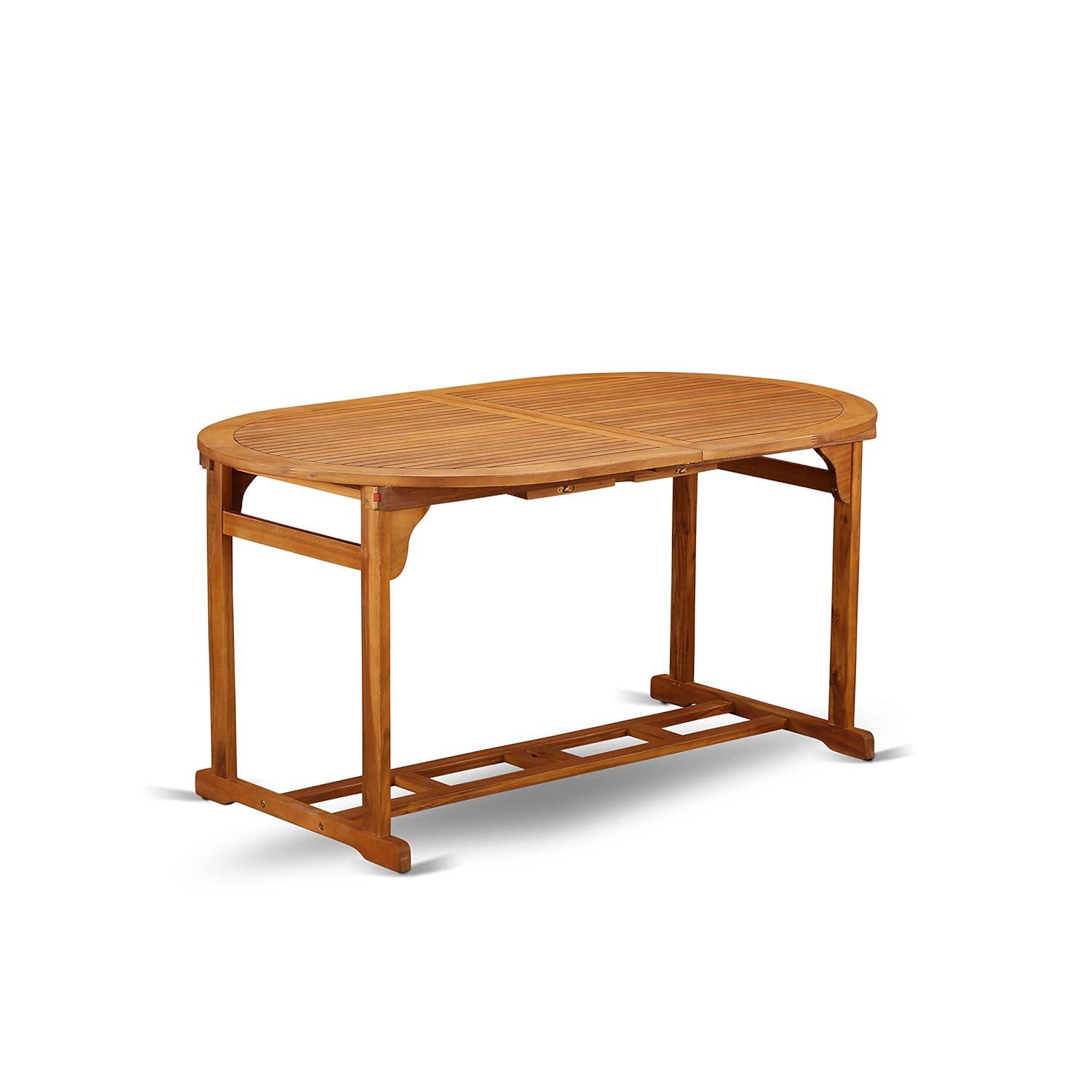 East West Furniture Wooden Patio Set Natural Oil, BSBS9CANA