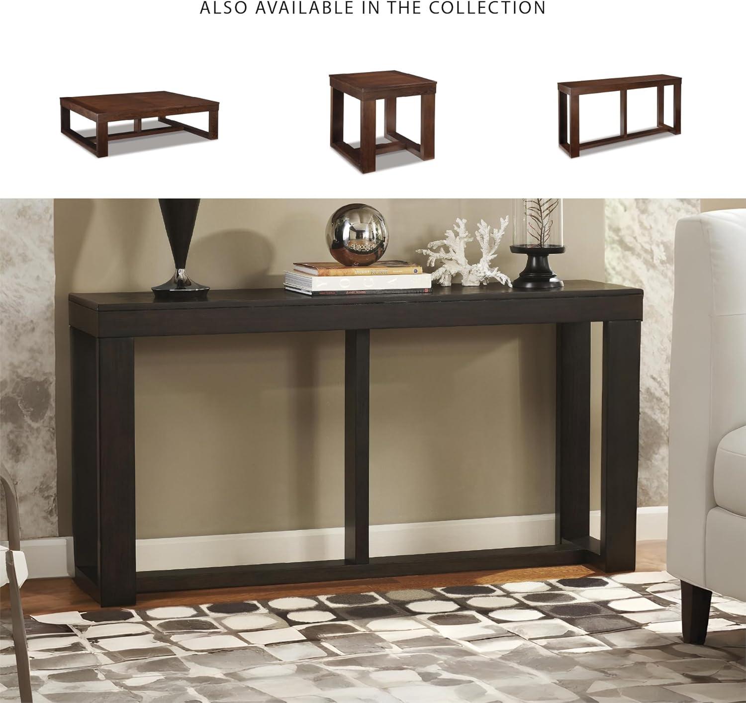 Signature Design by Ashley Contemporary Watson Sofa/Console Table  Dark Brown
