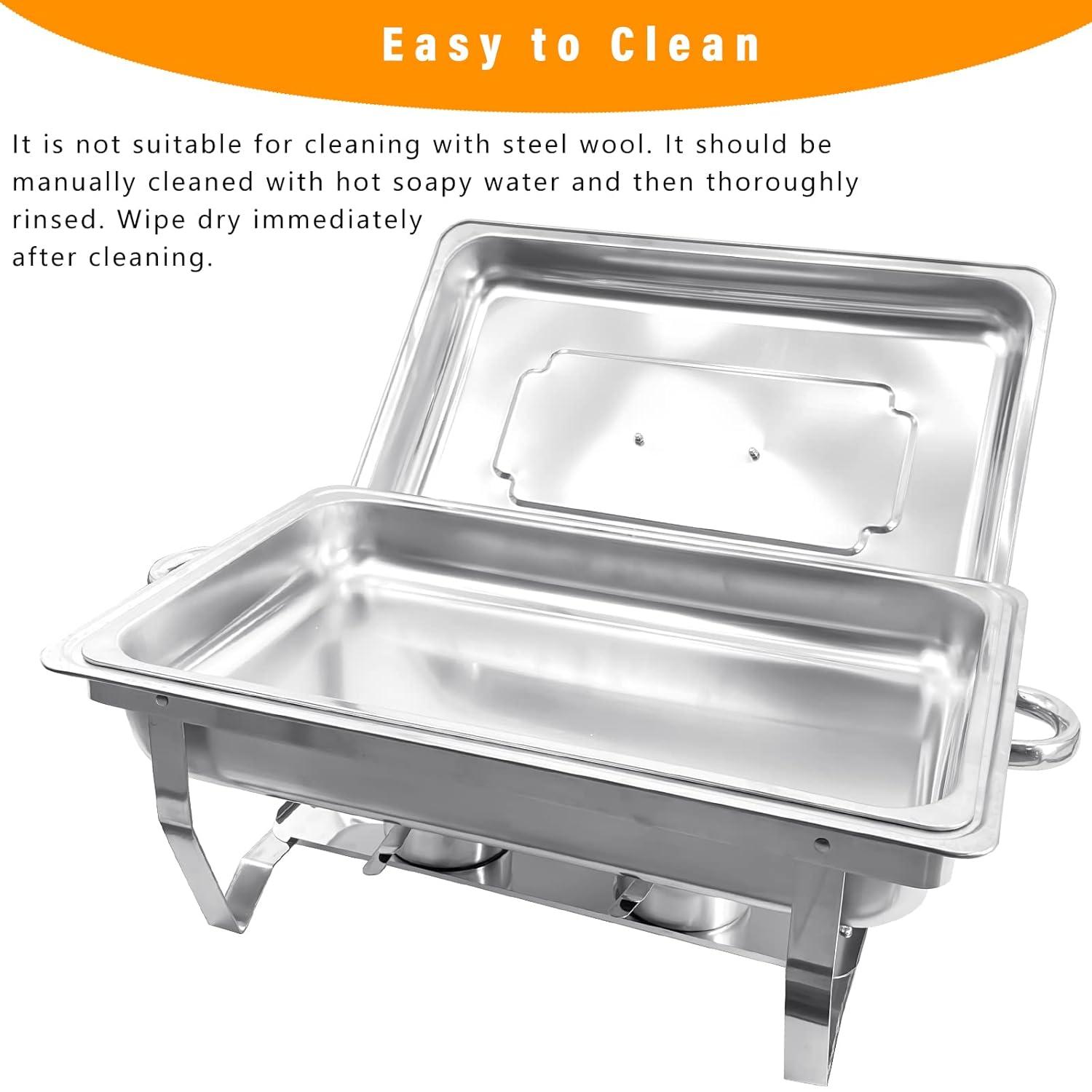 The Party Aisle™ Chafing Dishes For Buffet 4 Pack, 8 Qt Stainless Steel Chafers And Buffet Warmers Sets With Lid, Rectangle Serving Food Warmer Catering Supplies Buffet Display For Parties