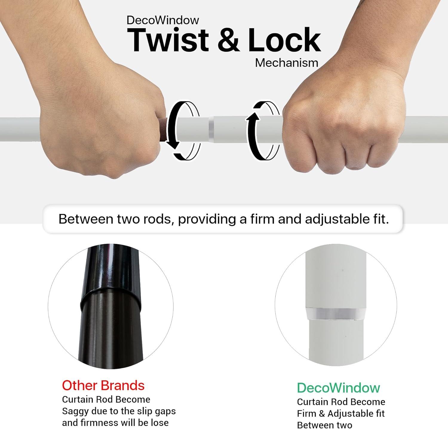 Deco Window Adjustable Curtain Rod for Windows 44 to 120 In Extendable Heavy Duty Iron Drapery Pole with Finials