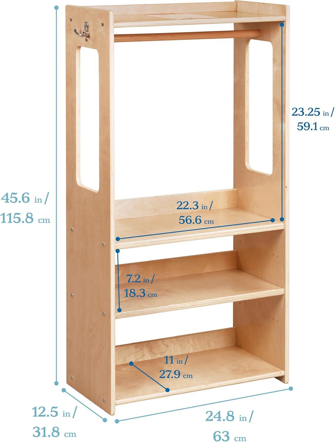 ECR4Kids ECR4Kids TrendiTot Clothing Rack, Natural