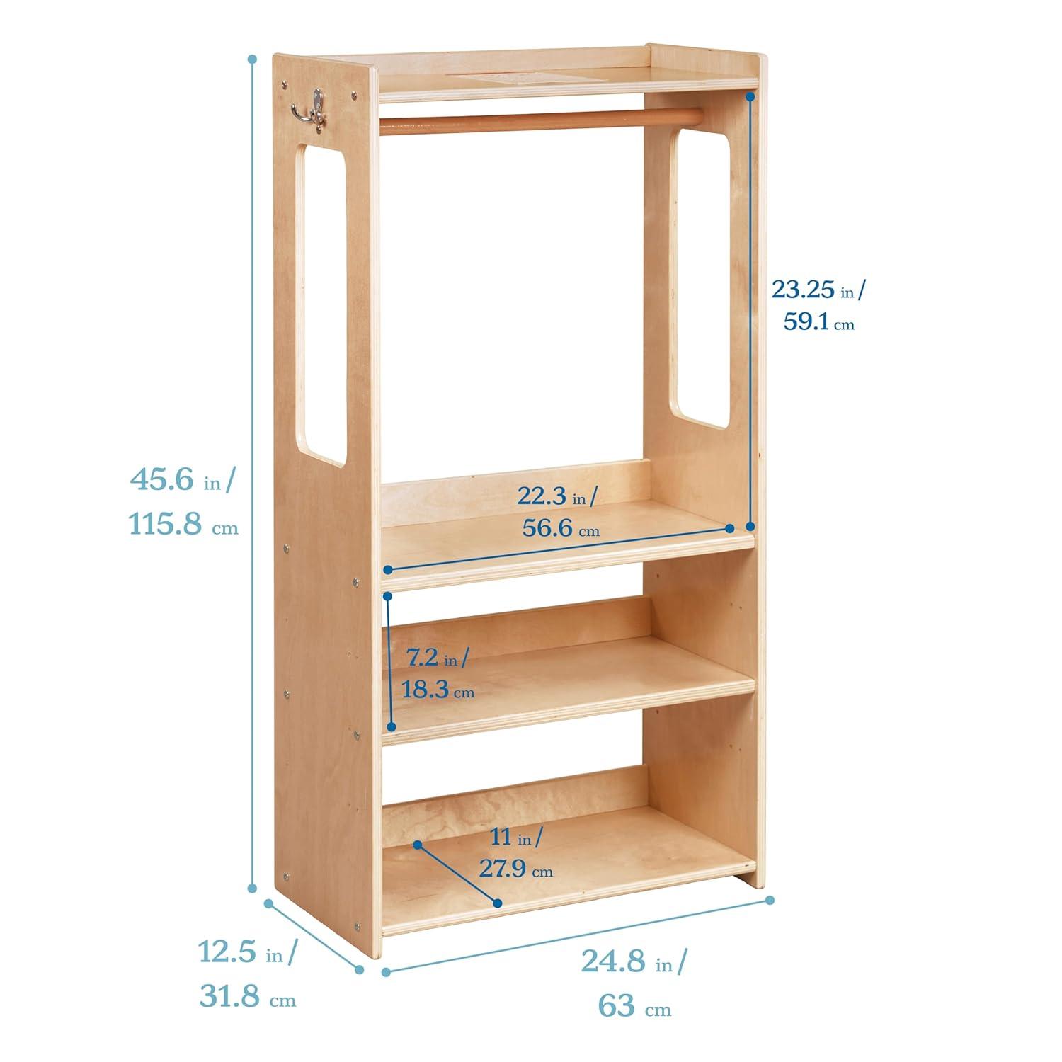 ECR4Kids TrendiTot Clothing Rack, Natural