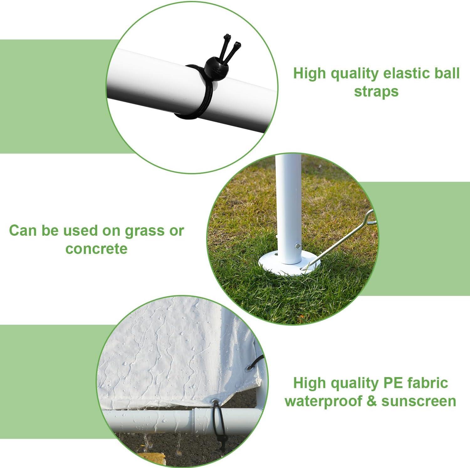 Quictent 10x20 ft Heavy Duty Carport Canopy Galvanized Car Tent Outdoor Garage Boat Shelter with Reinforced Structure, No Sidewall - White