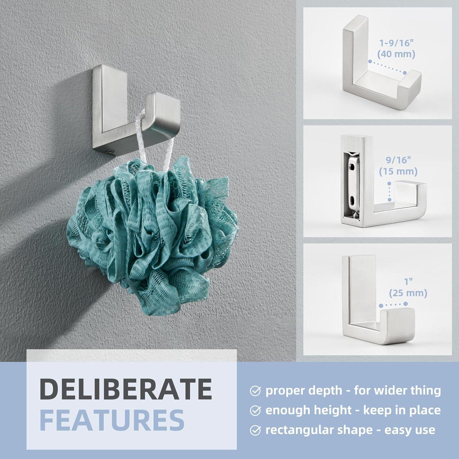 AngleSimple Stainless Steel Bathroom Wall Mounting Robe Hook KA082