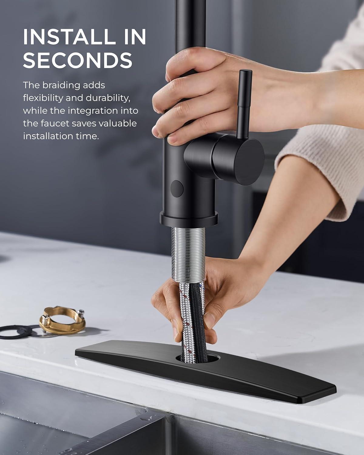 ARCORA ARCORA Stainless Steel  Single Handle Pull-Down Sprayer Kitchen Faucet Set with Touchless Sensor AR7100301B-DC