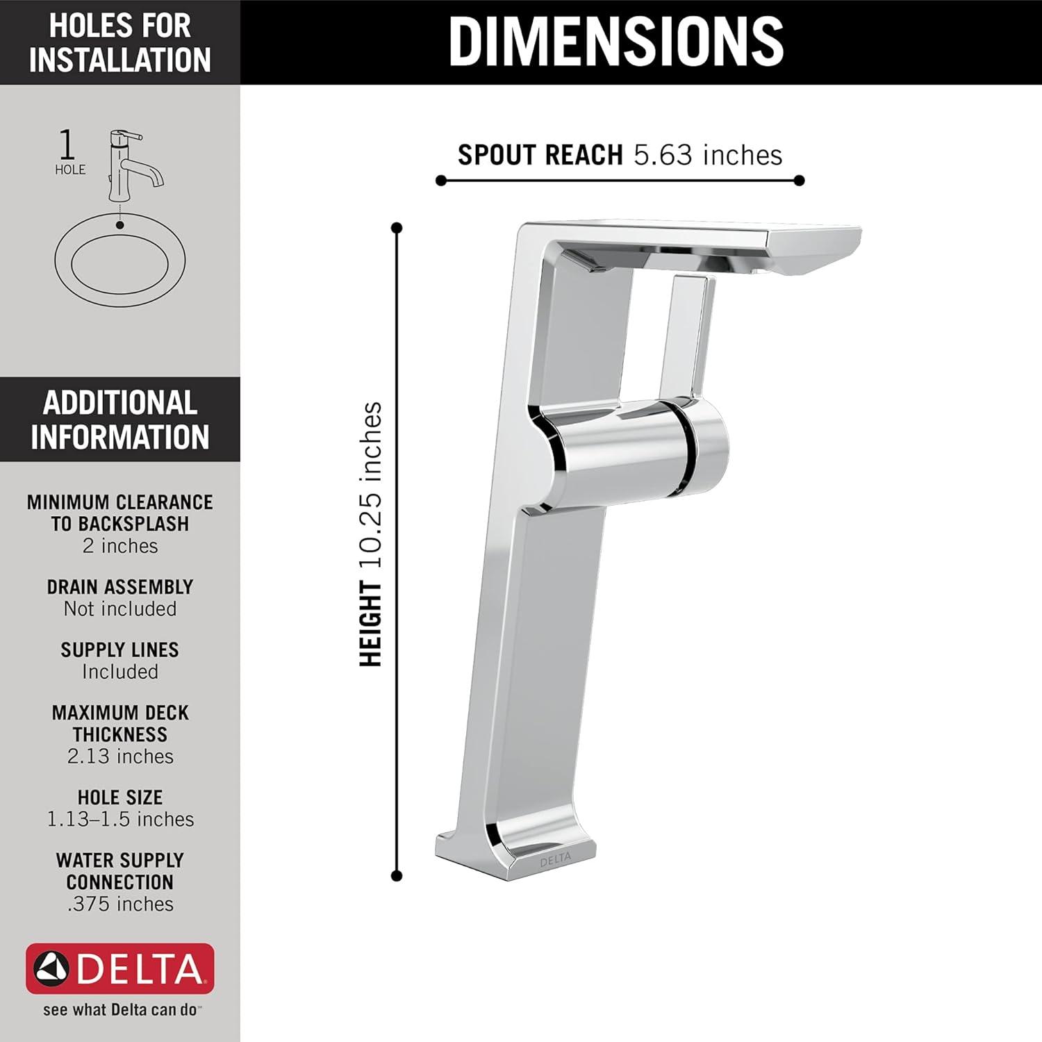 Pivotal Single Hole Bathroom Faucet with Drain Assembly and Diamond™ Seal Technology