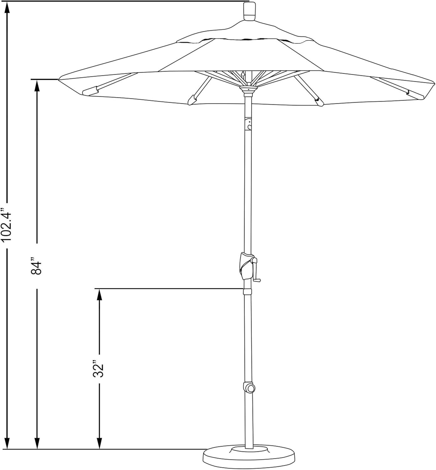 California Umbrella 7.5' Patio Umbrella in Olefin White/Matted White