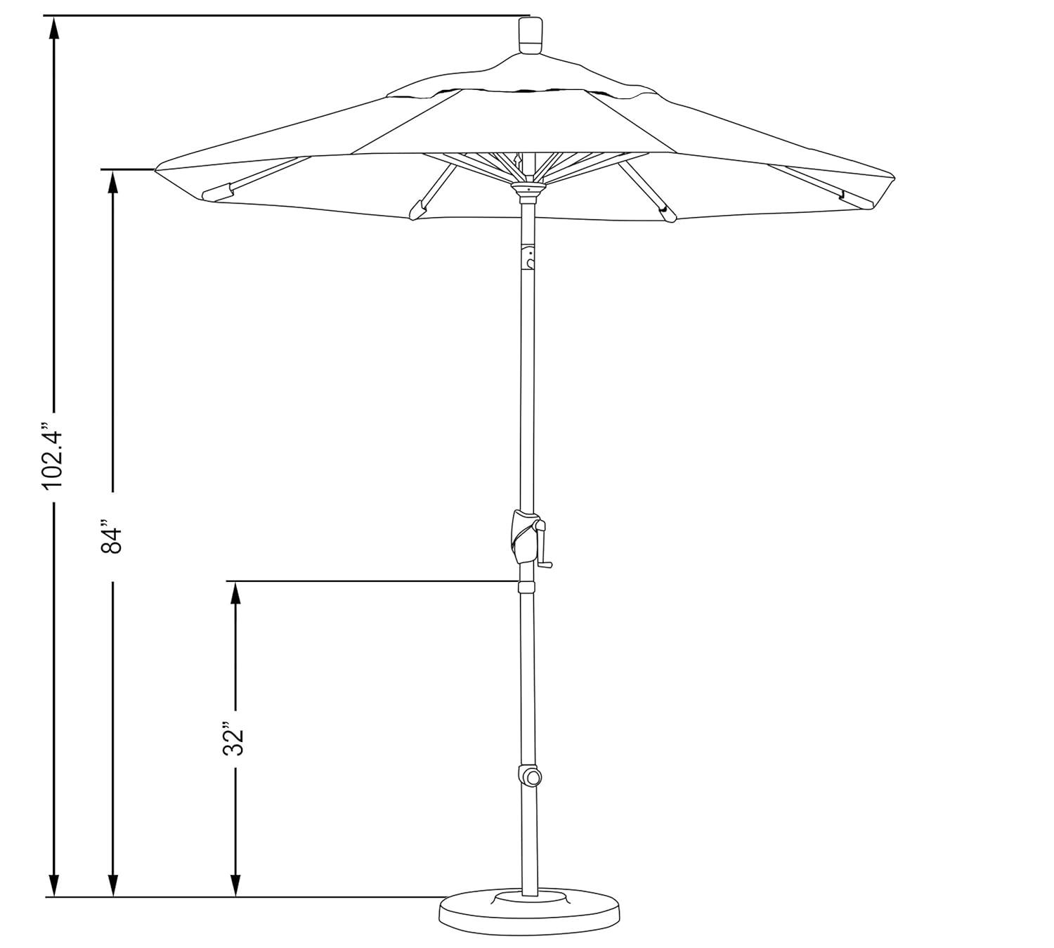 California Umbrella 7.5' Patio Umbrella in Olefin White/Matted White