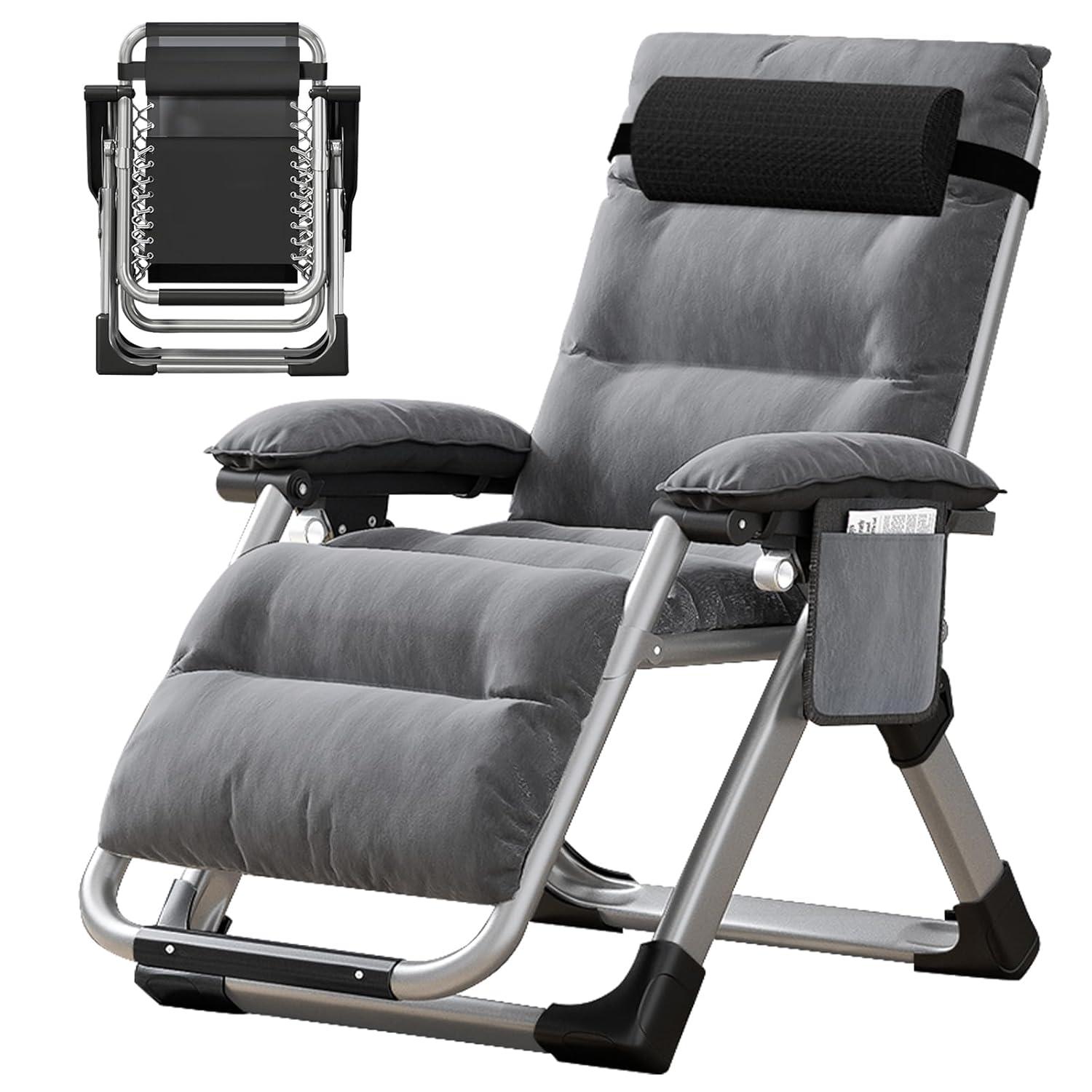 MOPHOTO Zero Gravity Chair for Living Room,Recliner Lawn Recliner,Indoor Outdoor Portable Chaise with Soft Cushion, Cup Holder, Headrest