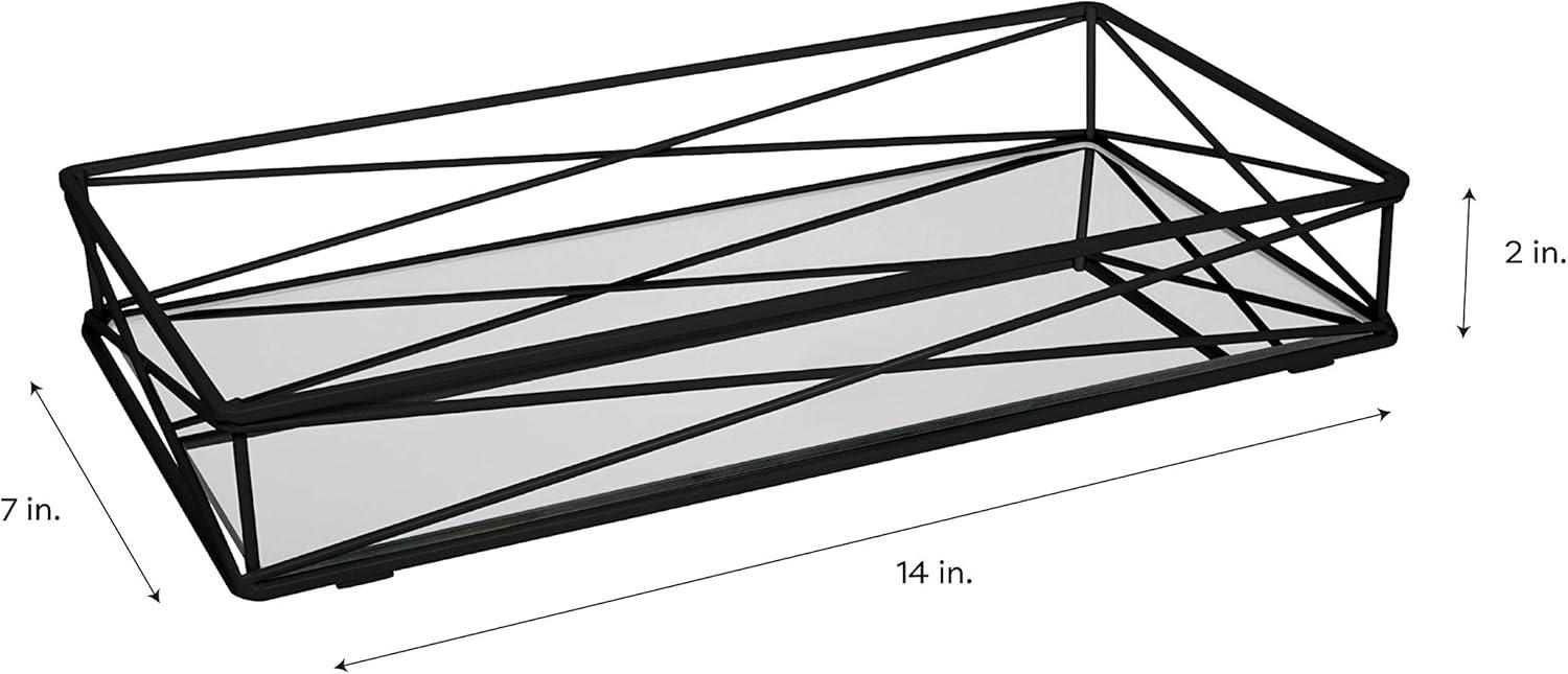 7"x14" Over the Tank Vanity Tray Black - Home Details