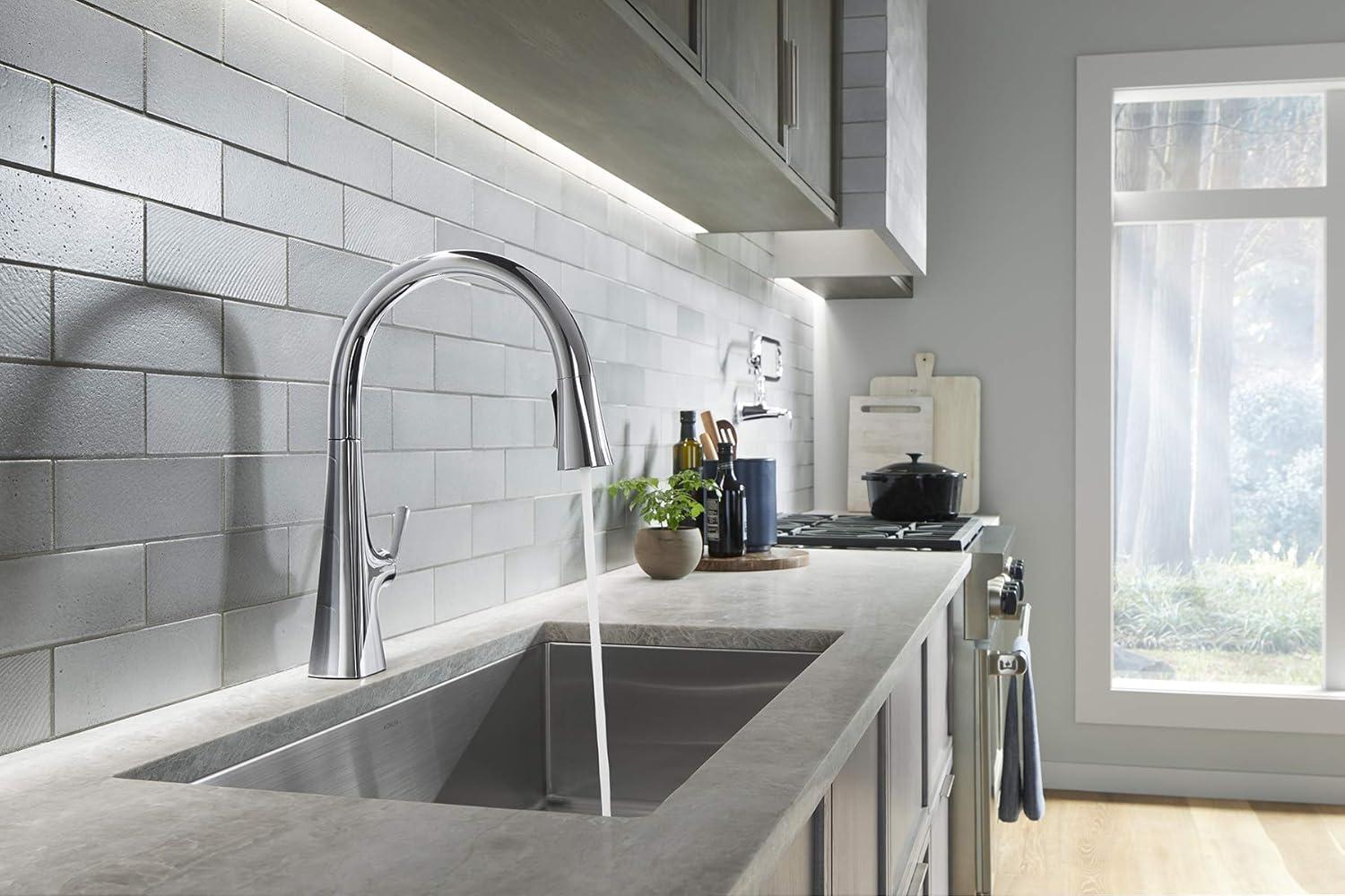 Graze Touchless Pull-Down Kitchen Sink Faucet With Three-Function Sprayhead
