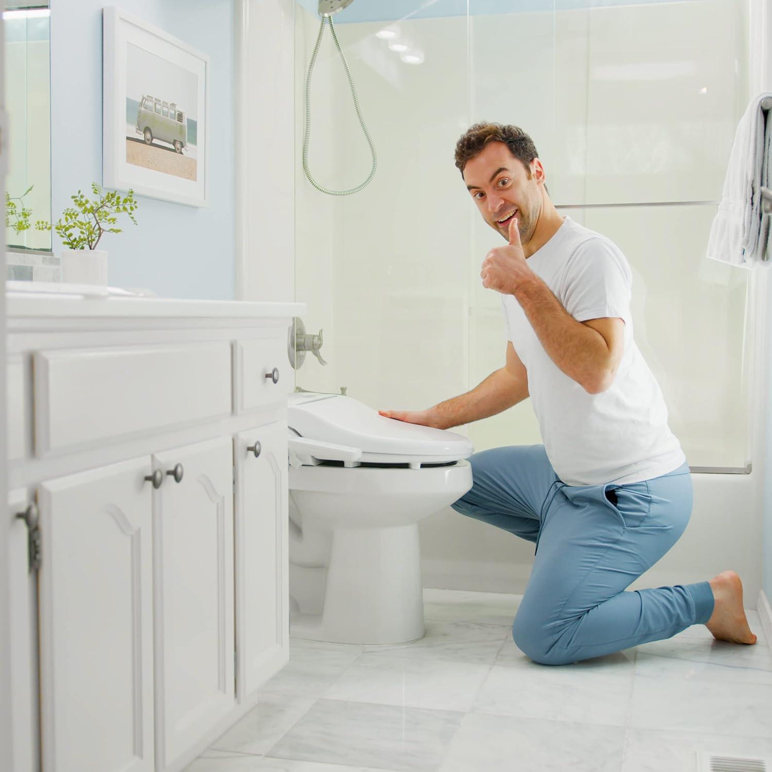 BidetMate 1000 Series Japanese Toilet Seat with Heated Bidet & Control Panel, Elongated