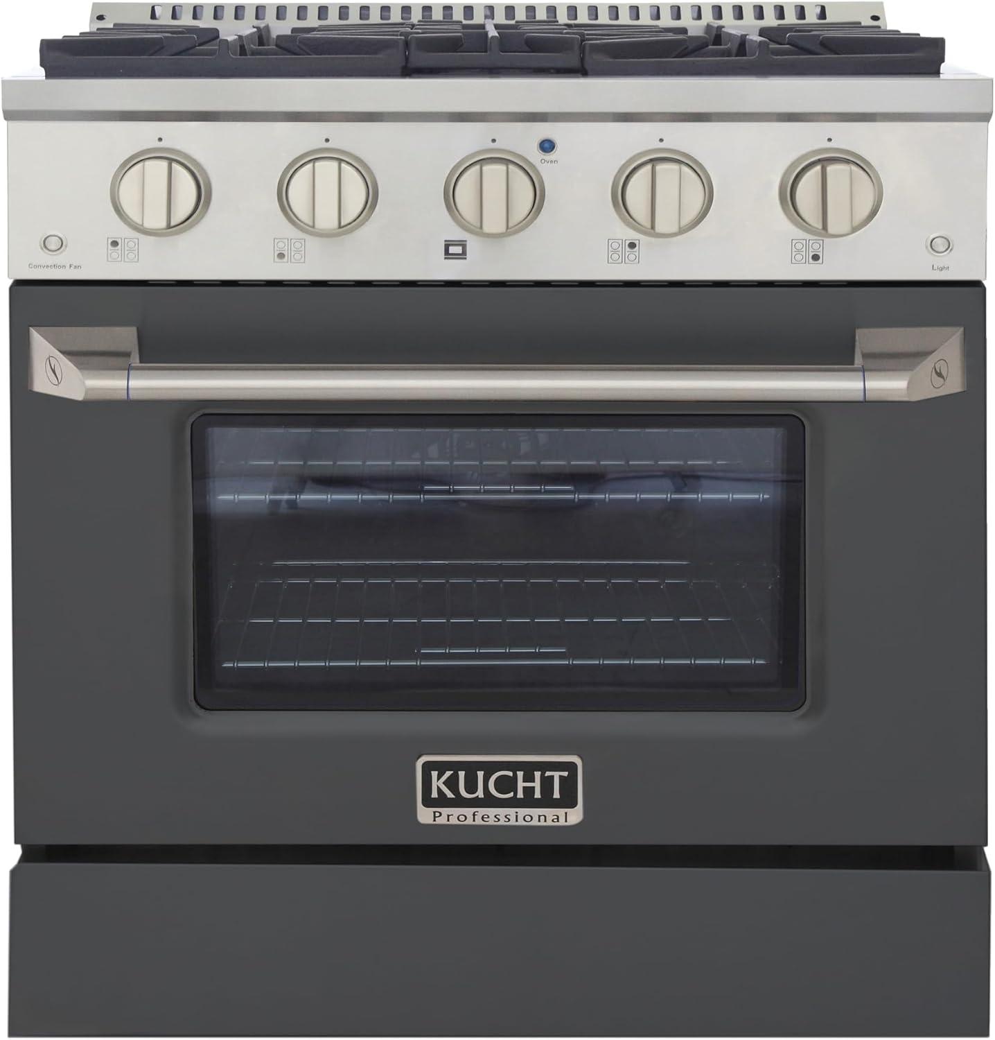 30 in. 4.2 cu. ft. Natural Gas Range with Convection Oven in Cement Gray