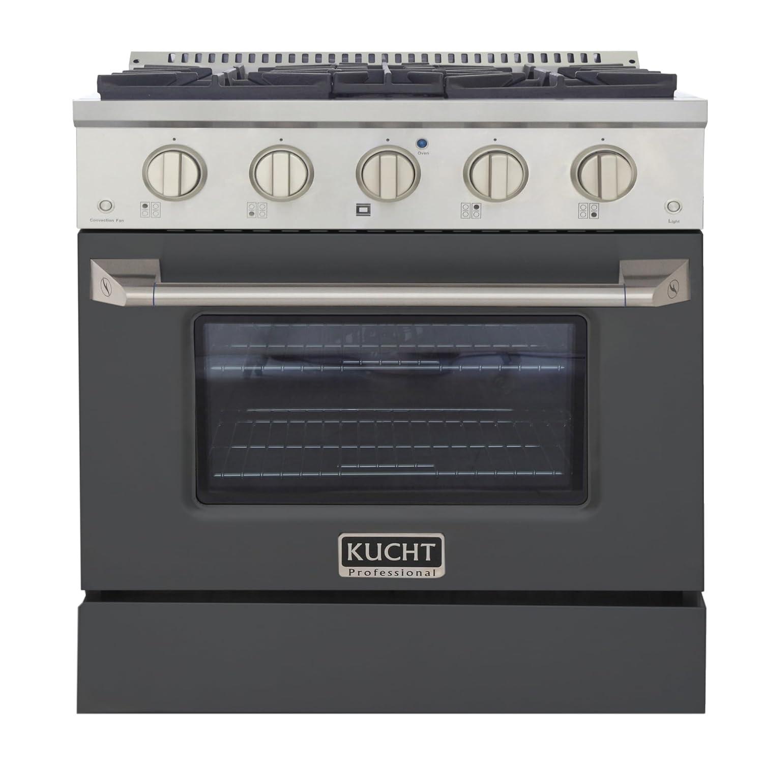 30 in. 4.2 cu. ft. Natural Gas Range with Convection Oven in Cement Gray