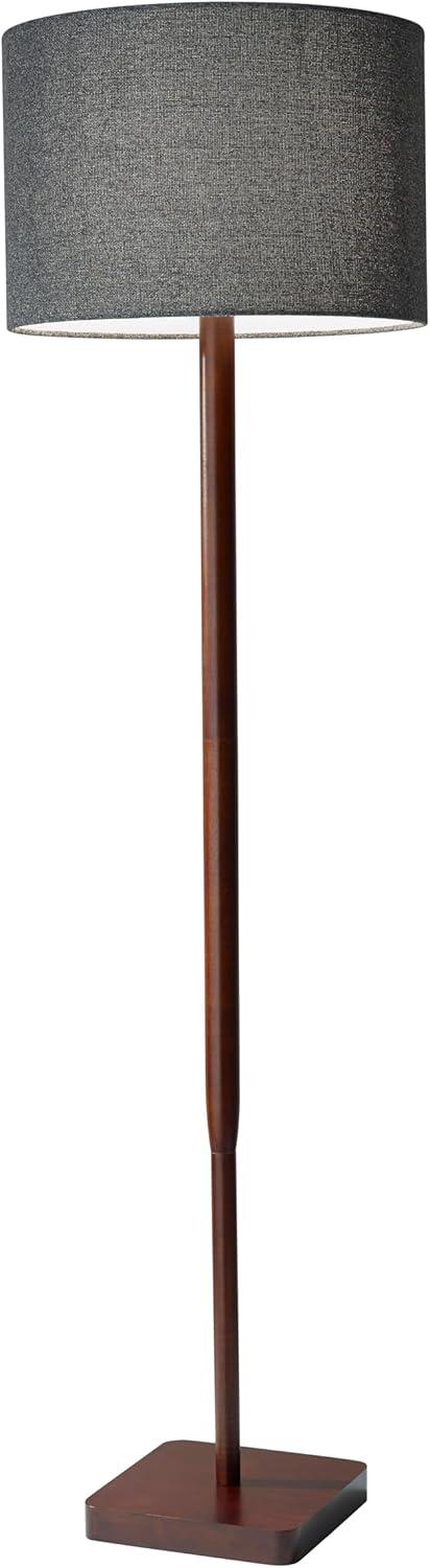 Adesso 58.5" 3-way Ellis Floor Lamp Brown: ETL Listed, Acrylic Shade, Turn Knob Switch