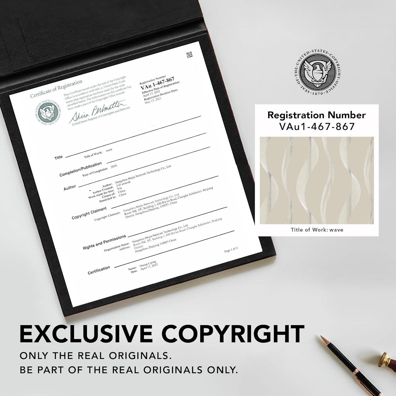 Deconovo Silver Wave Room Darkening Grommet Curtains (2 Panels) Light Beige 52W x 84L