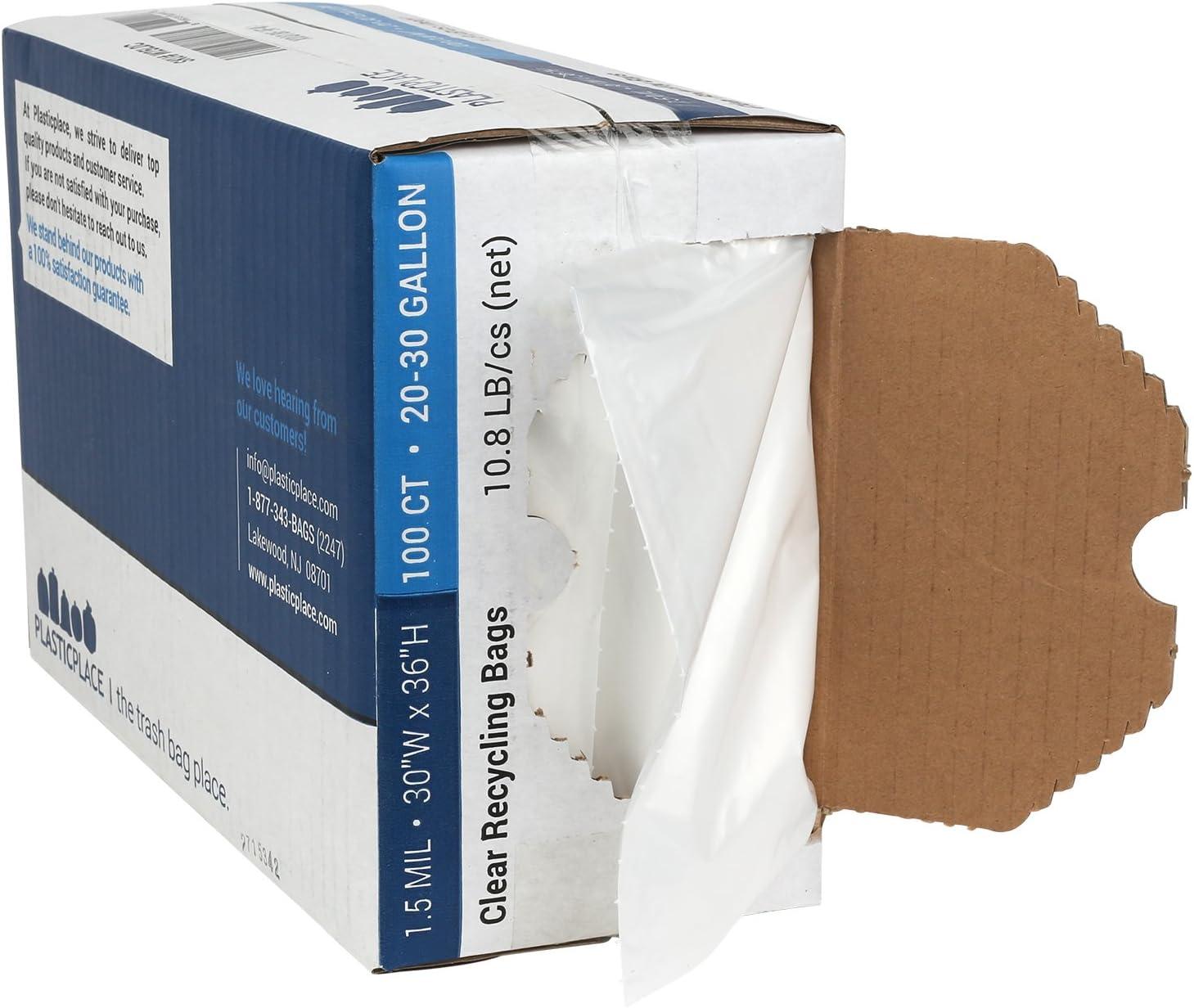 Plasticplace 20-30 Gallon Trash Bags, 1.5 Mil, 100 Count