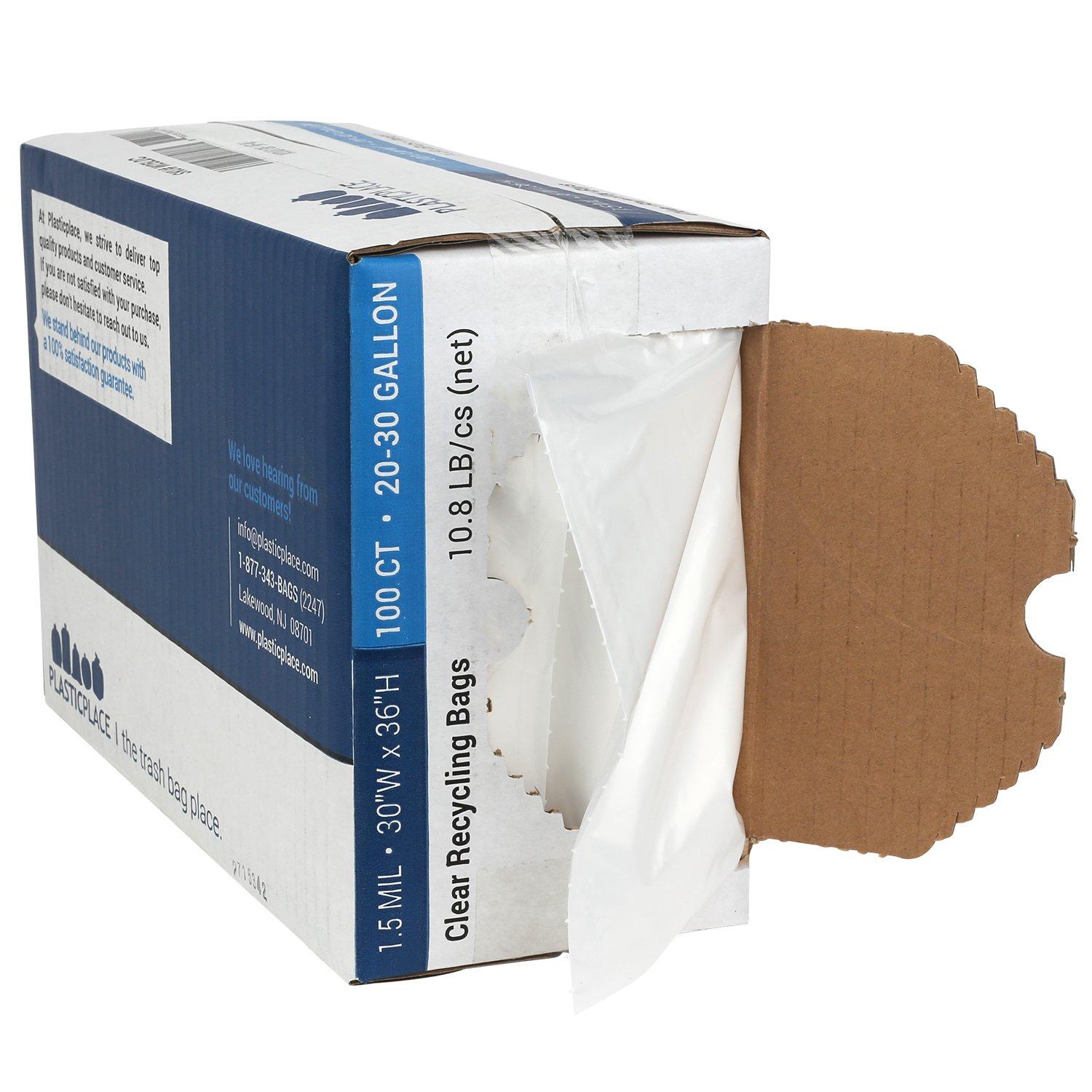Plasticplace 20-30 Gallon Trash Bags, 1.5 Mil, 100 Count