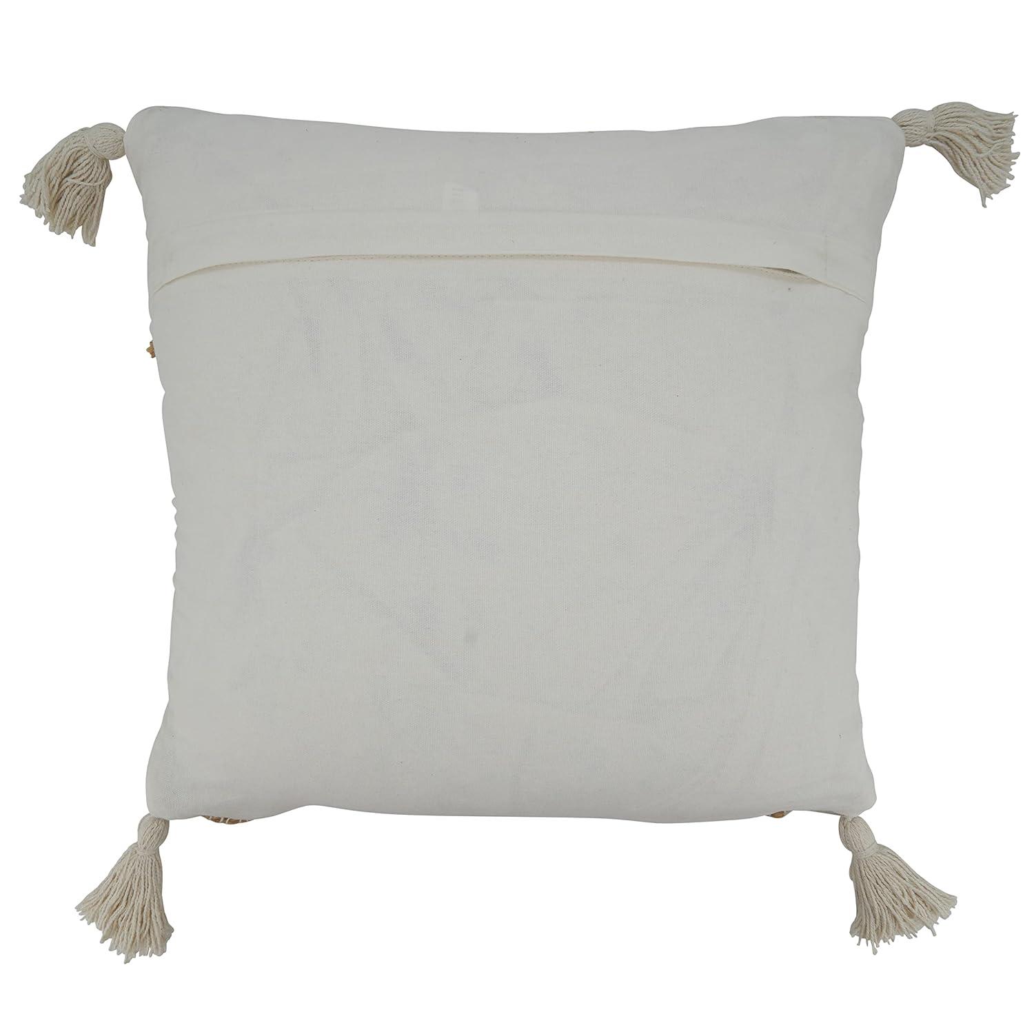 Saro Aziza Collection Tassels Cotton Pillow Cover