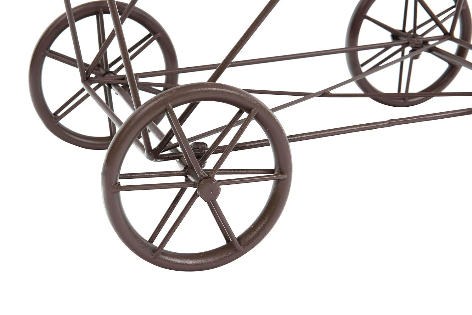 Storied Home Metal Rolling Laundry Cart with Rack, Bronze
