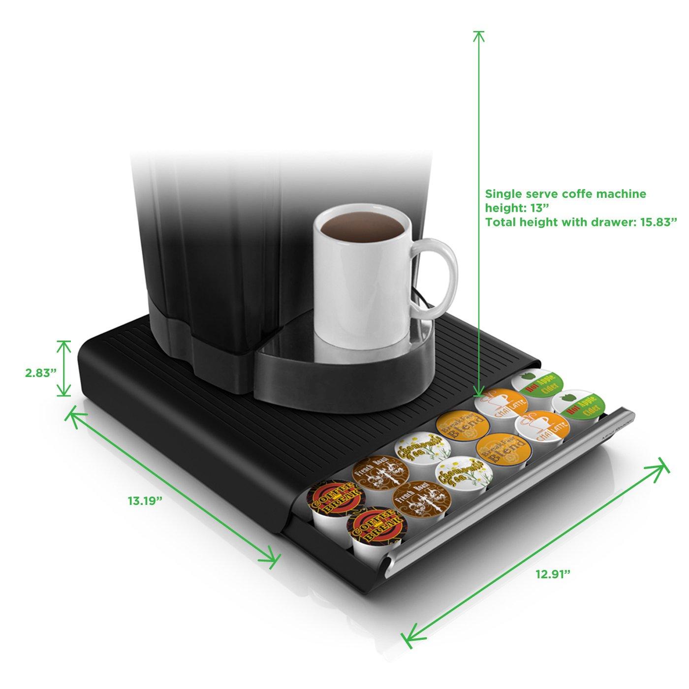 TUHOME FURNITURE LLC K-Cup Holder Coffee Pod Organizer Compatible With Keurig Accessories Holds 36 Coffee Pods, Black