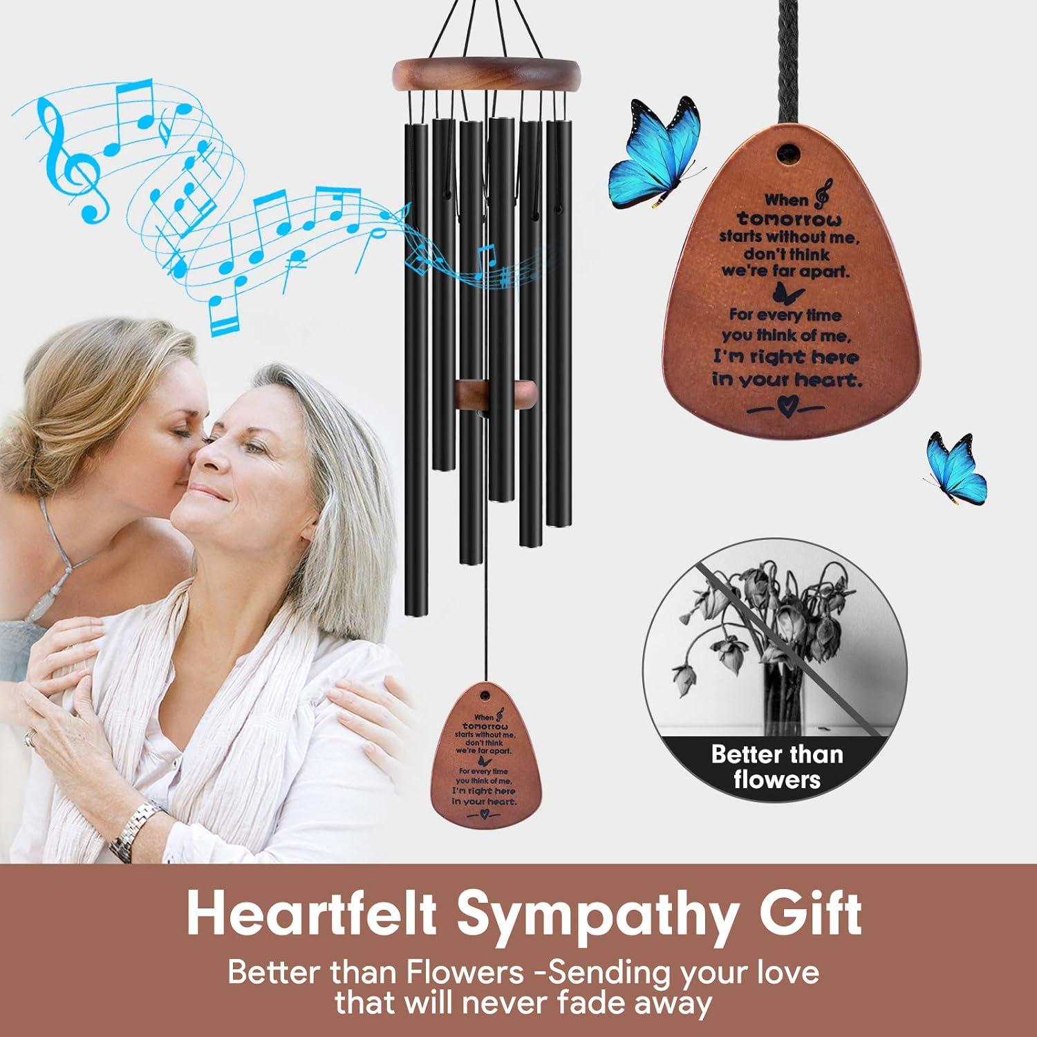 Sympathy Gifts for Loss of Loved One 32" Memorial Wind Chimes for Loss of Loved One Bereavement Condolence Gifts Sympathy Windchimes Memory Wind Chime with Memorial Card